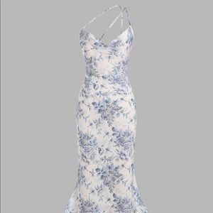 NWT Floral & Dragonfly Cowl Neck Midi Dress, Sz. L, Shop Cider